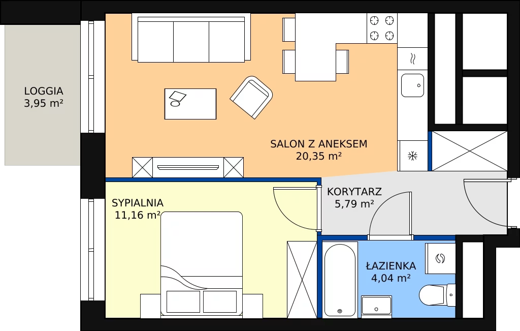 Zalety mieszkania 41.34 m², L1/10/97