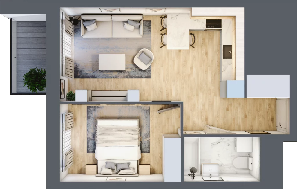 2 pokoje, mieszkanie 41,34 m², piętro 12, oferta nr L1/12/115, Legnicka Vita, Wrocław, Gądów-Popowice Południowe, Popowice, ul. Legnicka 52 A