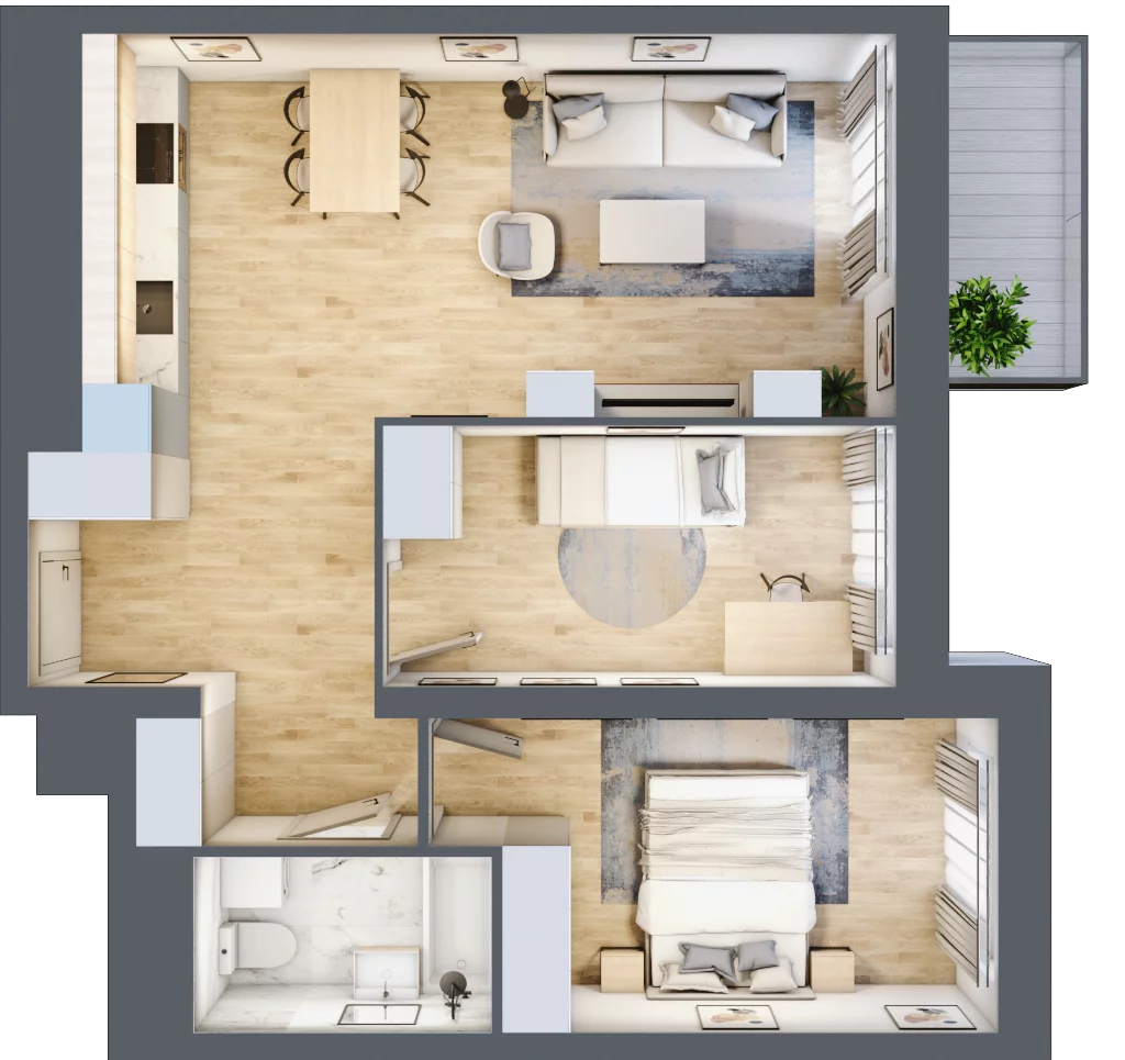 3 pokoje, mieszkanie 61,26 m², piętro 2, oferta nr L2/2/16, Legnicka Vita, Wrocław, Gądów-Popowice Południowe, Popowice, ul. Legnicka 52 A