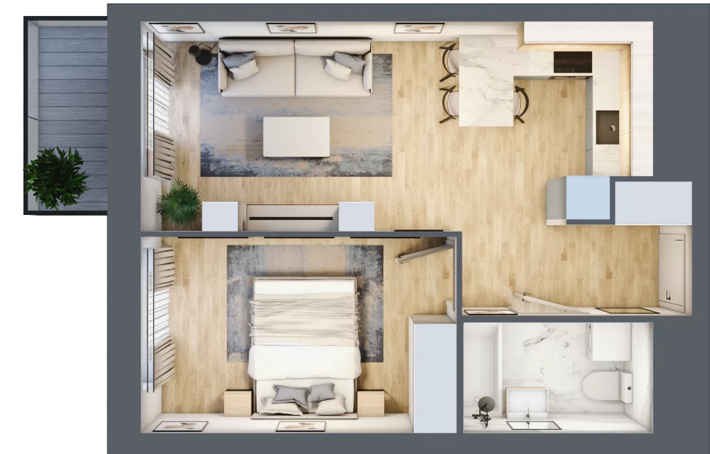 2 pokoje, mieszkanie 40,39 m², piętro 12, oferta nr L2/12/97, Legnicka Vita, Wrocław, Gądów-Popowice Południowe, Popowice, ul. Legnicka 52 A
