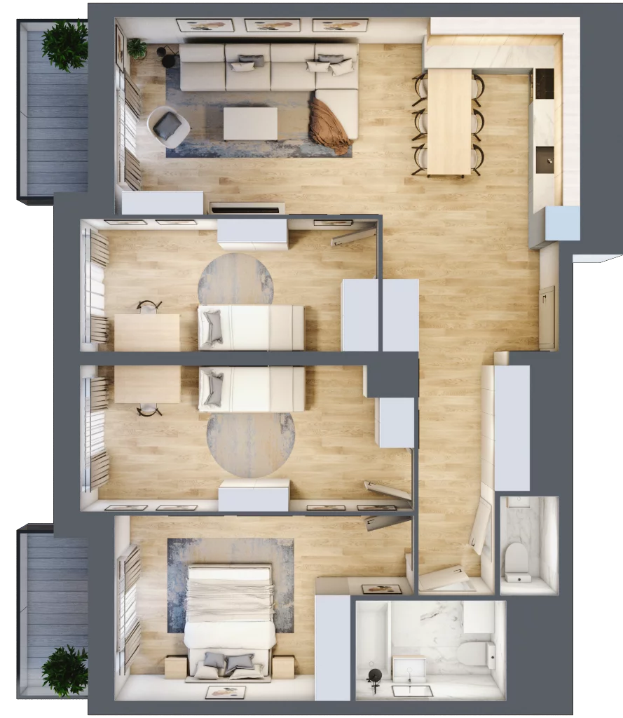 4 pokoje, mieszkanie 86,71 m², piętro 13, oferta nr L2/13/106, Legnicka Vita, Wrocław, Gądów-Popowice Południowe, Popowice, ul. Legnicka 52 A