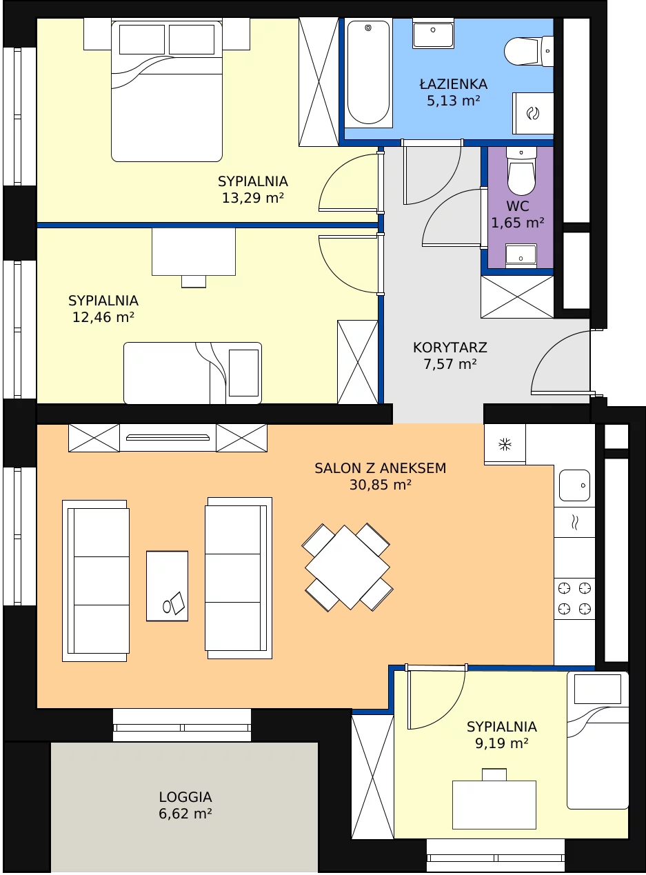 Zalety mieszkania 80.14 m², L2/15/127