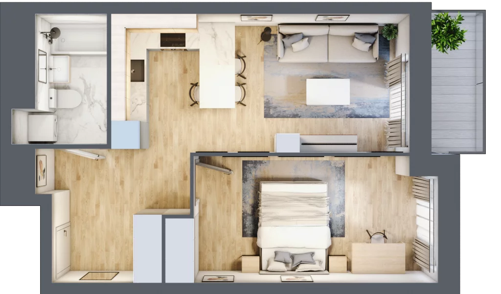2 pokoje, mieszkanie 45,65 m², piętro 2, oferta nr L2/2/14, Legnicka Vita, Wrocław, Gądów-Popowice Południowe, Popowice, ul. Legnicka 52 A