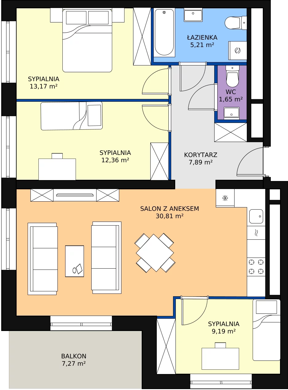 Zalety mieszkania 80.28 m², L2/2/19