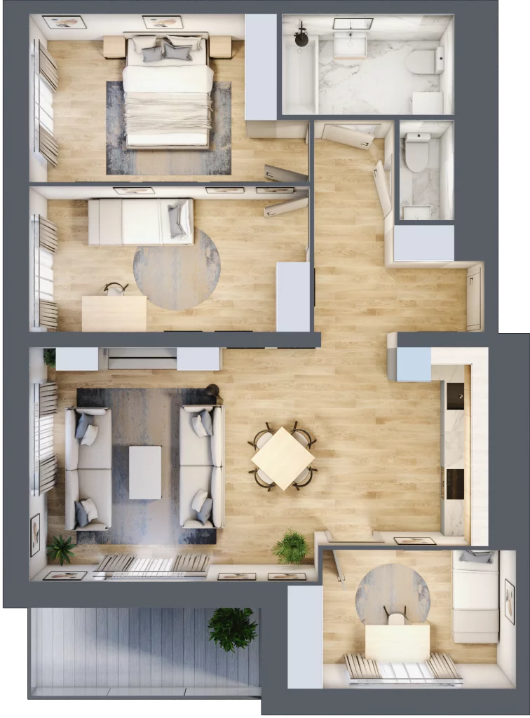 4 pokoje, mieszkanie 80,28 m², piętro 2, oferta nr L2/2/19, Legnicka Vita, Wrocław, Gądów-Popowice Południowe, Popowice, ul. Legnicka 52 A