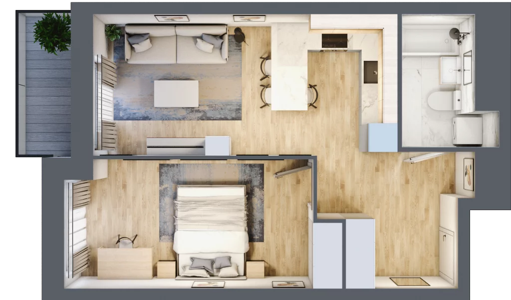2 pokoje, mieszkanie 45,67 m², piętro 4, oferta nr L2/4/33, Legnicka Vita, Wrocław, Gądów-Popowice Południowe, Popowice, ul. Legnicka 52 A