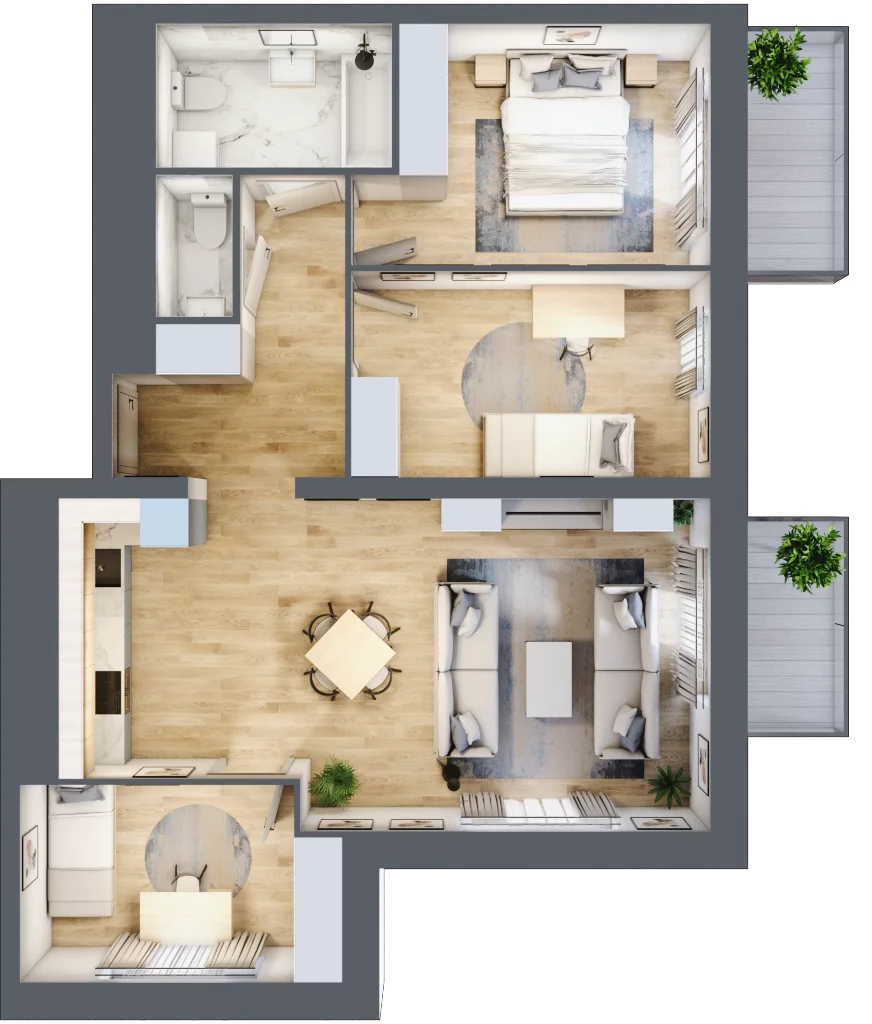 4 pokoje, mieszkanie 77,01 m², piętro 4, oferta nr L2/4/38, Legnicka Vita, Wrocław, Gądów-Popowice Południowe, Popowice, ul. Legnicka 52 A