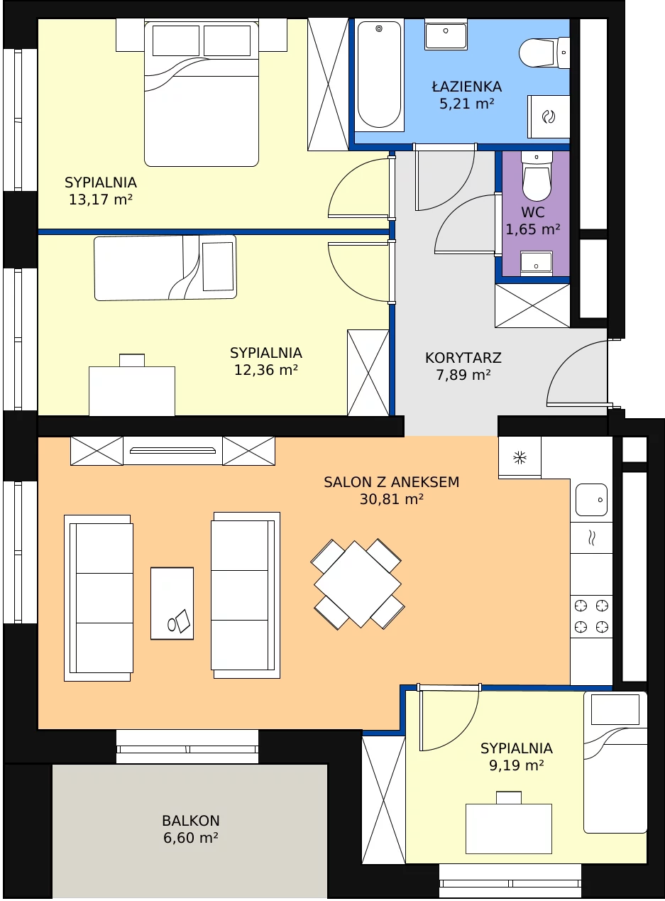 Zalety mieszkania 80.28 m², L2/8/71
