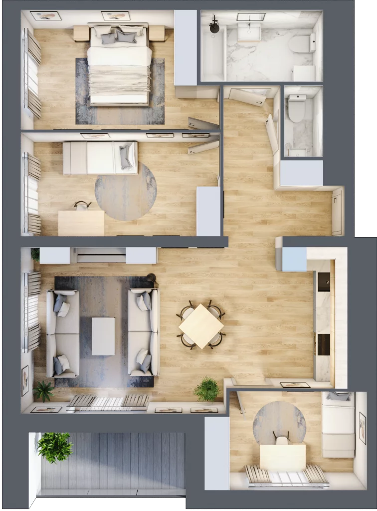 4 pokoje, mieszkanie 80,28 m², piętro 8, oferta nr L2/8/71, Legnicka Vita, Wrocław, Gądów-Popowice Południowe, Popowice, ul. Legnicka 52 A