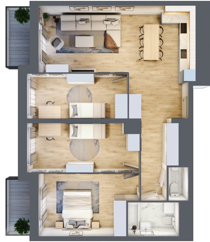 4 pokoje, mieszkanie 87,67 m², piętro 9, oferta nr L2/9/74, Legnicka Vita, Wrocław, Gądów-Popowice Południowe, Popowice, ul. Legnicka 52 A