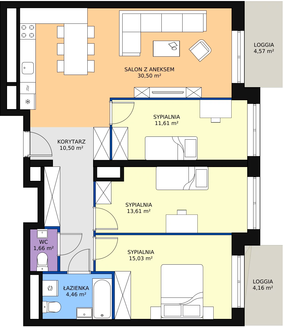 Zalety mieszkania 87.37 m², L2/9/75