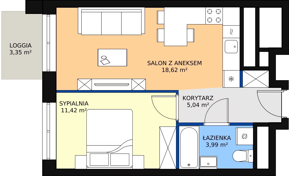 Zalety mieszkania 39.07 m², L2/10/88