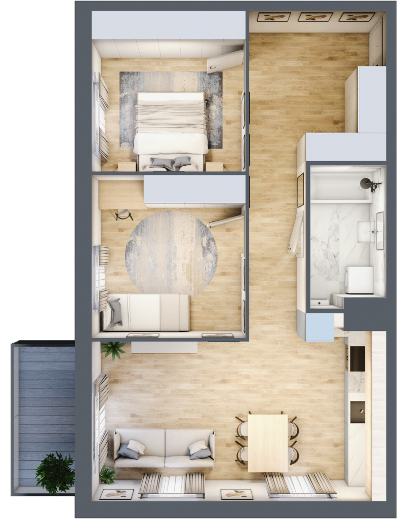 Mieszkanie 62,65 m², piętro 2, oferta nr A/A/13, Augustowska Vita, Wrocław, Maślice, Fabryczna, ul. Augustowska 66