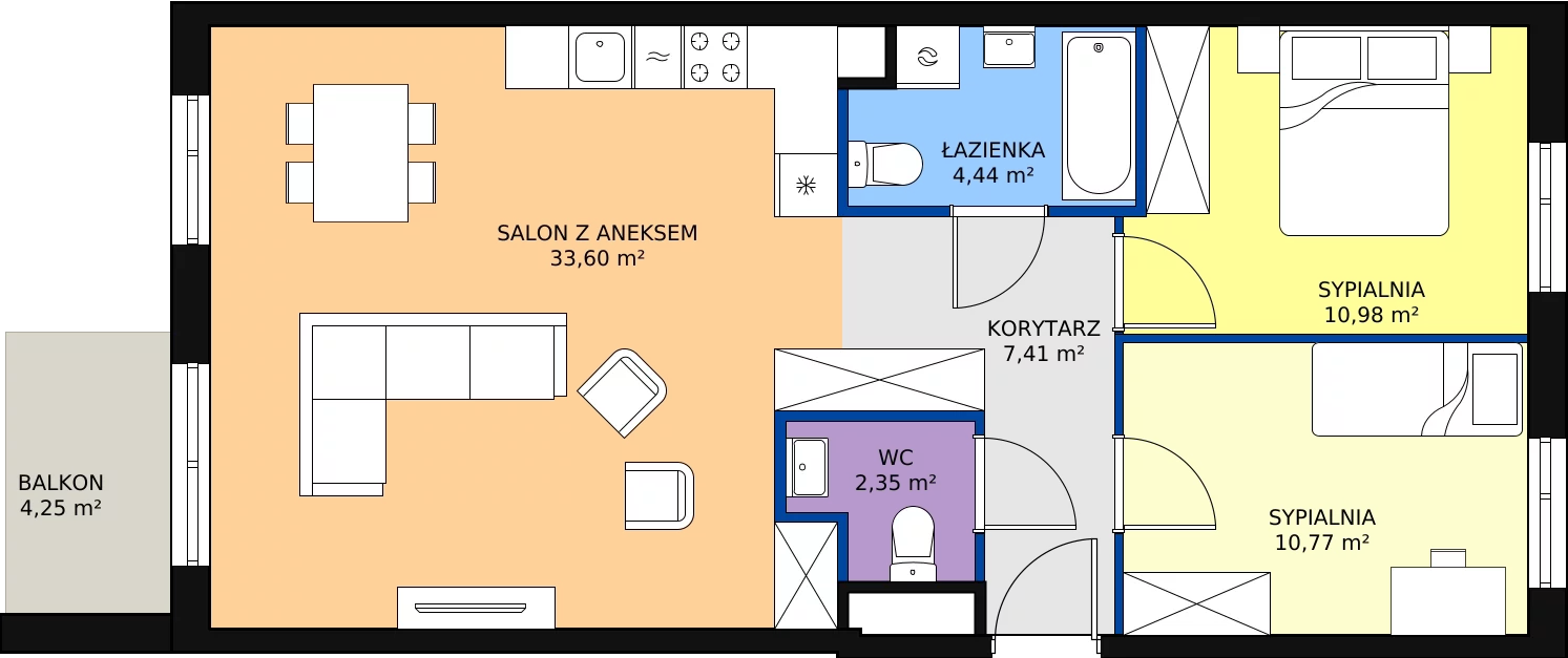 Zalety mieszkania 69.55 m², B/B/9