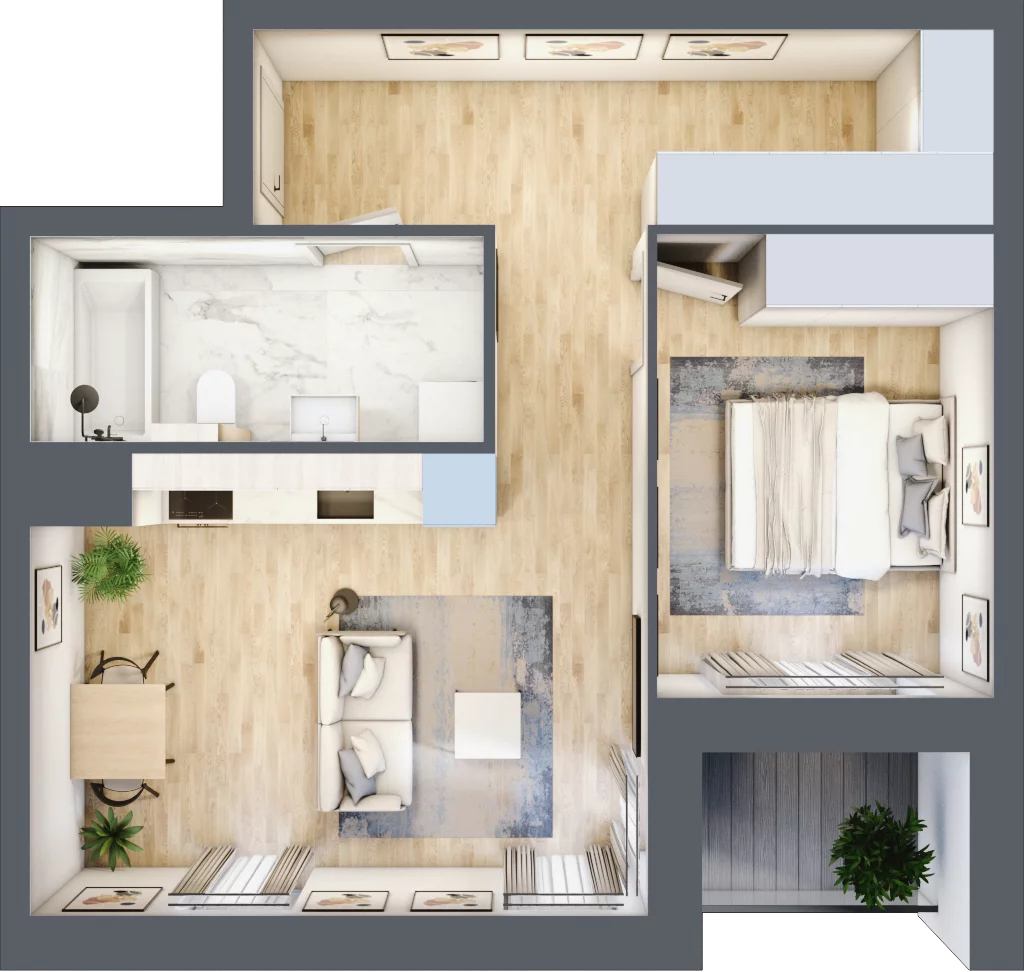 2 pokoje, mieszkanie 45,82 m², parter, oferta nr B.00.04.01, WUWA Vita, Wrocław, Żerniki, Fabryczna, ul. Tadeusza Brzozy