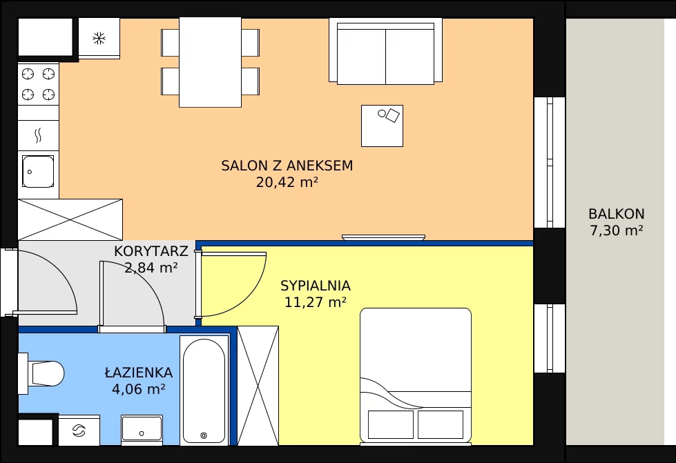 Zalety mieszkania 38.59 m², B.02.01.06
