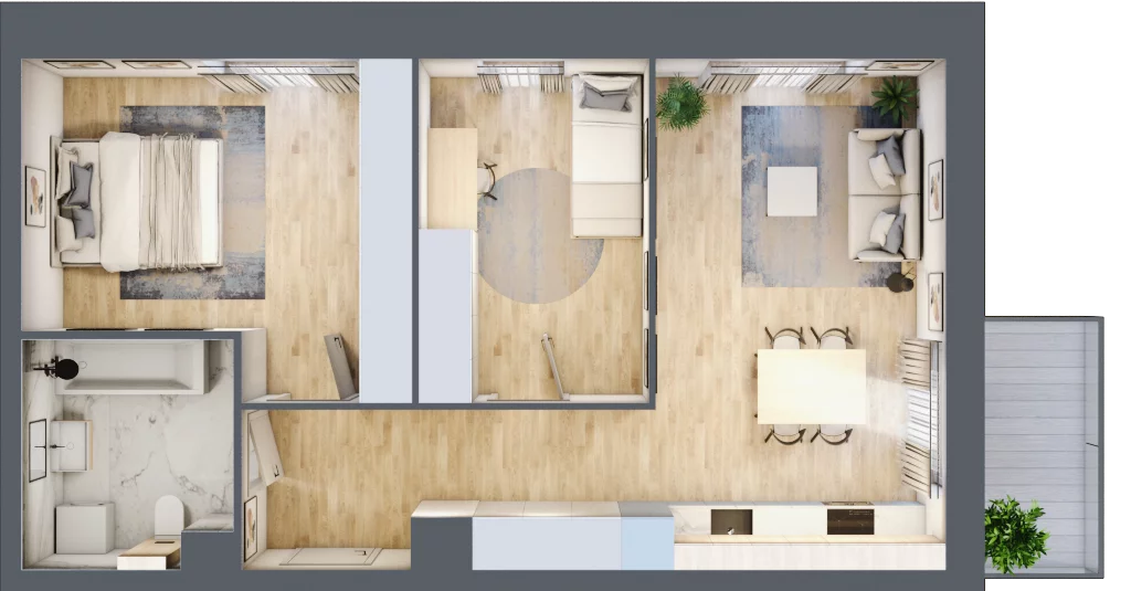 3 pokoje, mieszkanie 57,92 m², piętro 4, oferta nr B.04.04.08, WUWA Vita, Wrocław, Żerniki, Fabryczna, ul. Tadeusza Brzozy