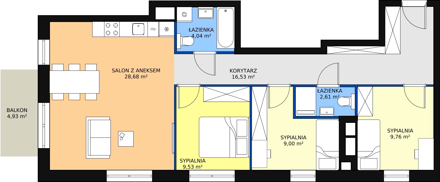 Zalety mieszkania 80.63 m², B.04.05.04
