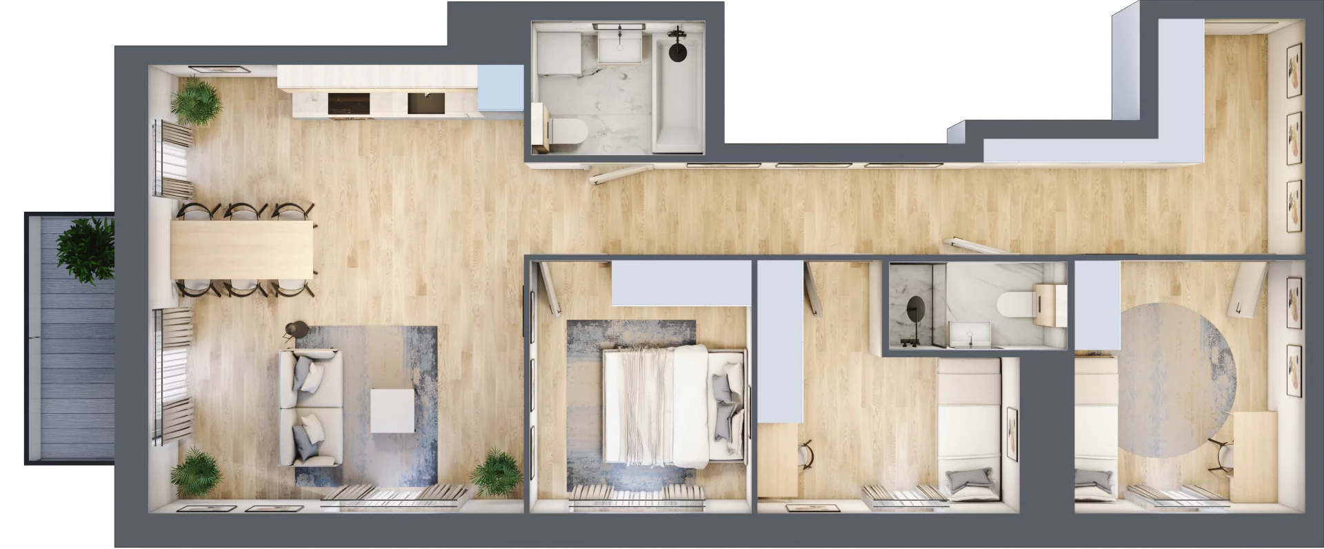 4 pokoje, mieszkanie 80,63 m², piętro 4, oferta nr B.04.05.04, WUWA Vita, Wrocław, Żerniki, Fabryczna, ul. Tadeusza Brzozy