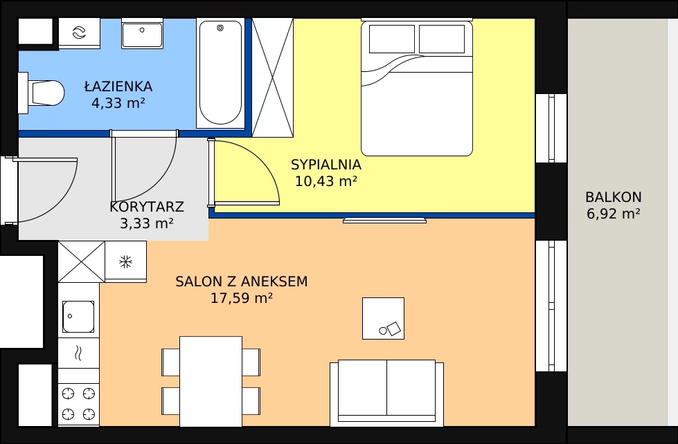 Zalety mieszkania 35.68 m², B.06.01.05