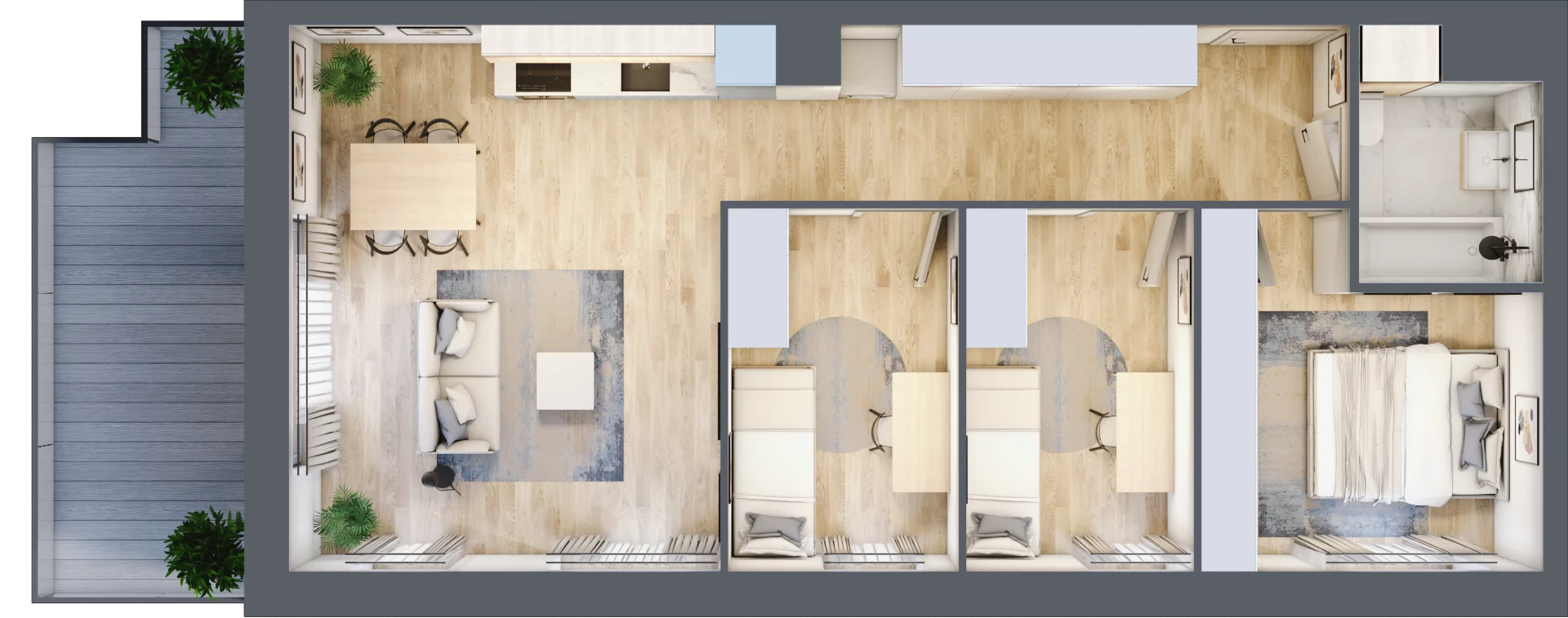 4 pokoje, mieszkanie 70,56 m², piętro 6, oferta nr B.06.02.04, WUWA Vita, Wrocław, Żerniki, Fabryczna, ul. Tadeusza Brzozy
