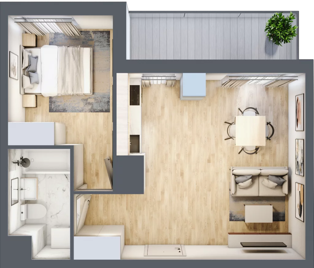 2 pokoje, mieszkanie 39,73 m², piętro 7, oferta nr A/07/093, Unii Lubelskiej Vita, Poznań, Nowe Miasto, Starołęka, ul. Unii Lubelskiej 10