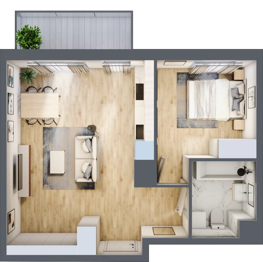 2 pokoje, mieszkanie 45,41 m², piętro 4, oferta nr E/04/269 , Unii Lubelskiej Vita, Poznań, Nowe Miasto, Starołęka, ul. Unii Lubelskiej 10