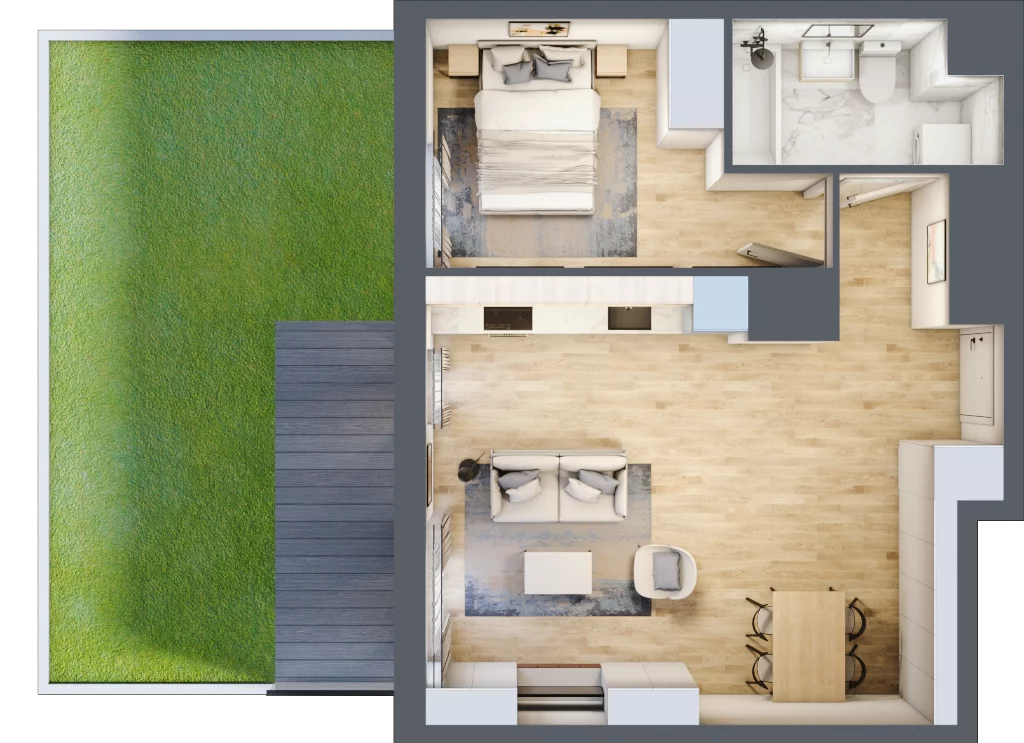 2 pokoje, mieszkanie 44,92 m², parter, oferta nr A/00/002 , Unii Lubelskiej Vita, Poznań, Nowe Miasto, Starołęka, ul. Unii Lubelskiej 10