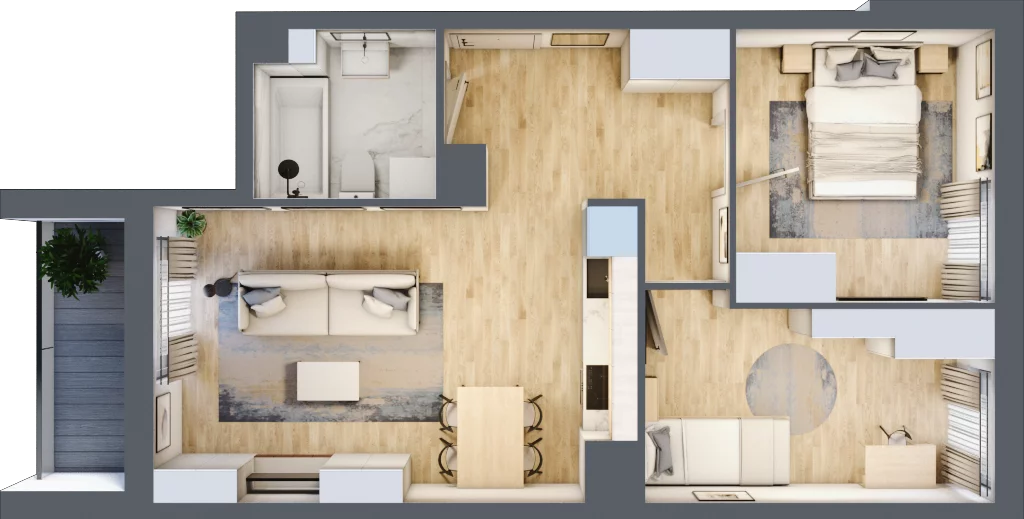 3 pokoje, mieszkanie 52,88 m², piętro 4, oferta nr D/04/227, Unii Lubelskiej Vita, Poznań, Nowe Miasto, Starołęka, ul. Unii Lubelskiej 10