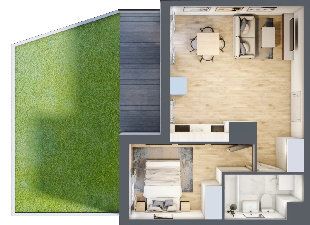 2 pokoje, mieszkanie 39,73 m², parter, oferta nr A/00/003, Unii Lubelskiej Vita, Poznań, Nowe Miasto, Starołęka, ul. Unii Lubelskiej 10