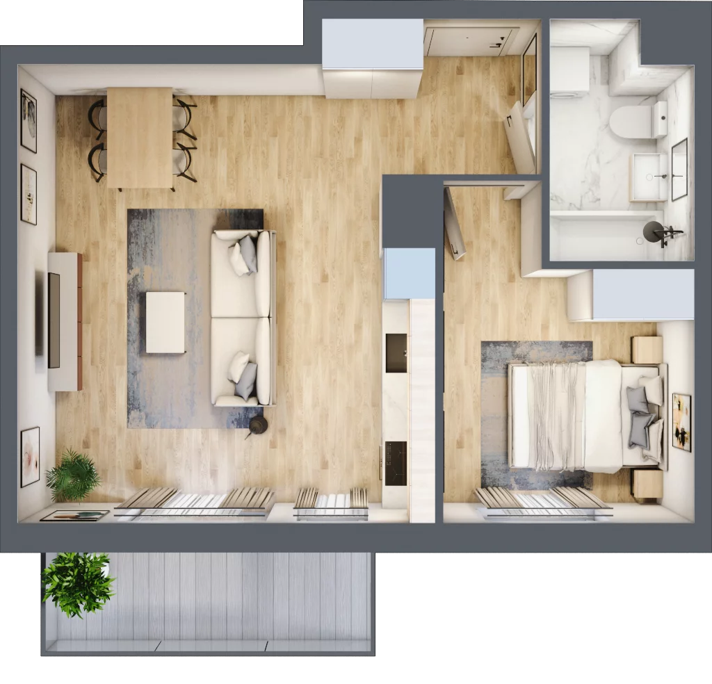 2 pokoje, mieszkanie 44,29 m², piętro 5, oferta nr C/05/190, Unii Lubelskiej Vita, Poznań, Nowe Miasto, Starołęka, ul. Unii Lubelskiej 10