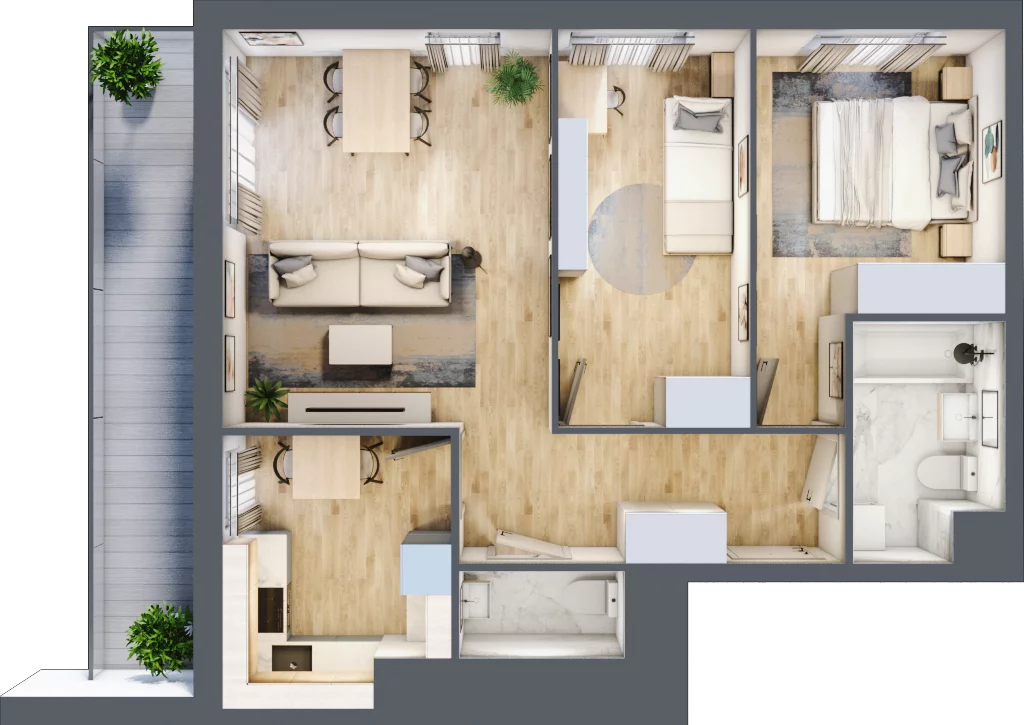 3 pokoje, mieszkanie 62,96 m², piętro 1, oferta nr A/01/013, Unii Lubelskiej Vita, Poznań, Nowe Miasto, Starołęka, ul. Unii Lubelskiej 10