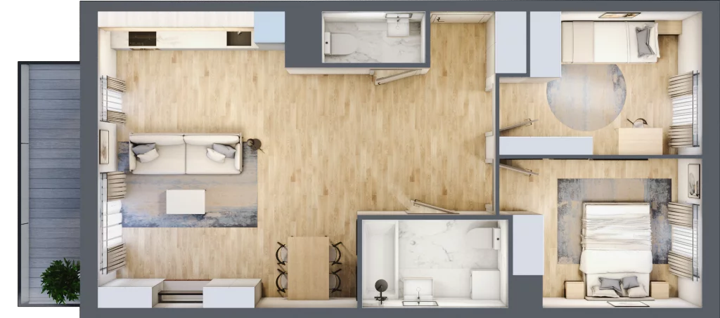 3 pokoje, mieszkanie 65,45 m², piętro 1, oferta nr F/01/276, Unii Lubelskiej Vita, Poznań, Nowe Miasto, Starołęka, ul. Unii Lubelskiej 10