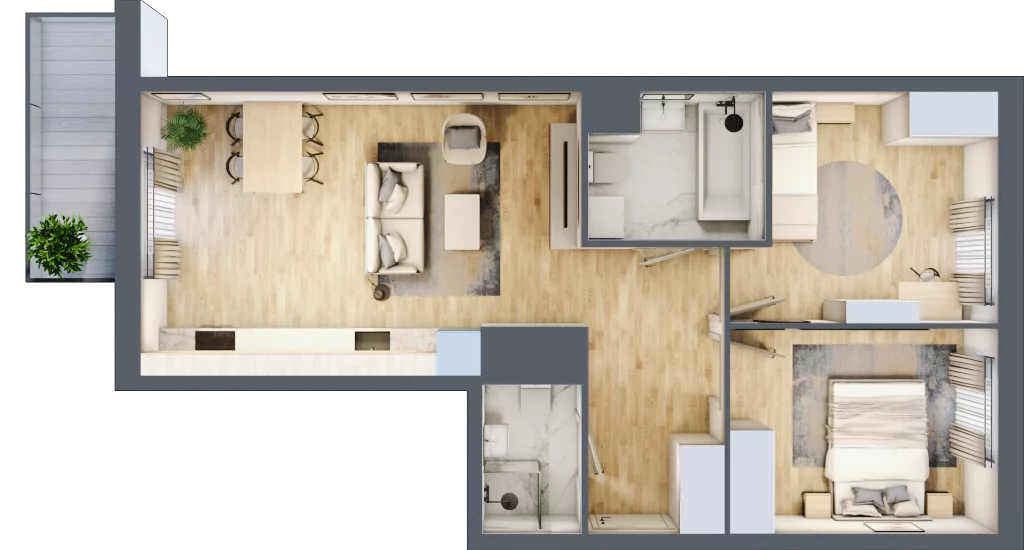 3 pokoje, mieszkanie 56,85 m², piętro 3, oferta nr A/03/043 , Unii Lubelskiej Vita, Poznań, Nowe Miasto, Starołęka, ul. Unii Lubelskiej 10