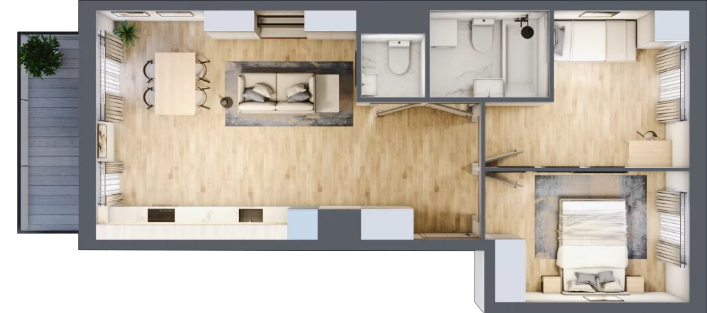 3 pokoje, mieszkanie 55,83 m², piętro 4, oferta nr E/04/270, Unii Lubelskiej Vita, Poznań, Nowe Miasto, Starołęka, ul. Unii Lubelskiej 10