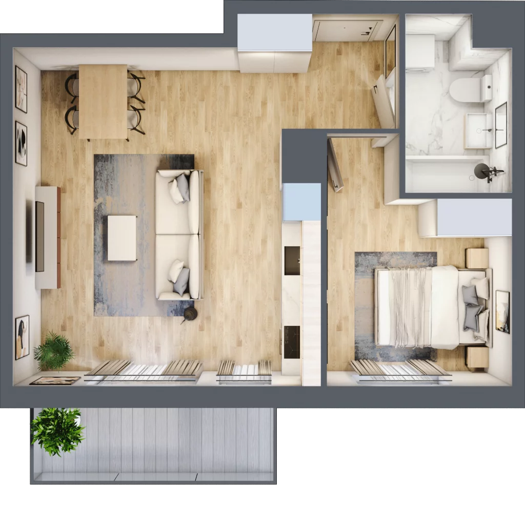 2 pokoje, mieszkanie 44,29 m², piętro 2, oferta nr C/02/181, Unii Lubelskiej Vita, Poznań, Nowe Miasto, Starołęka, ul. Unii Lubelskiej 10