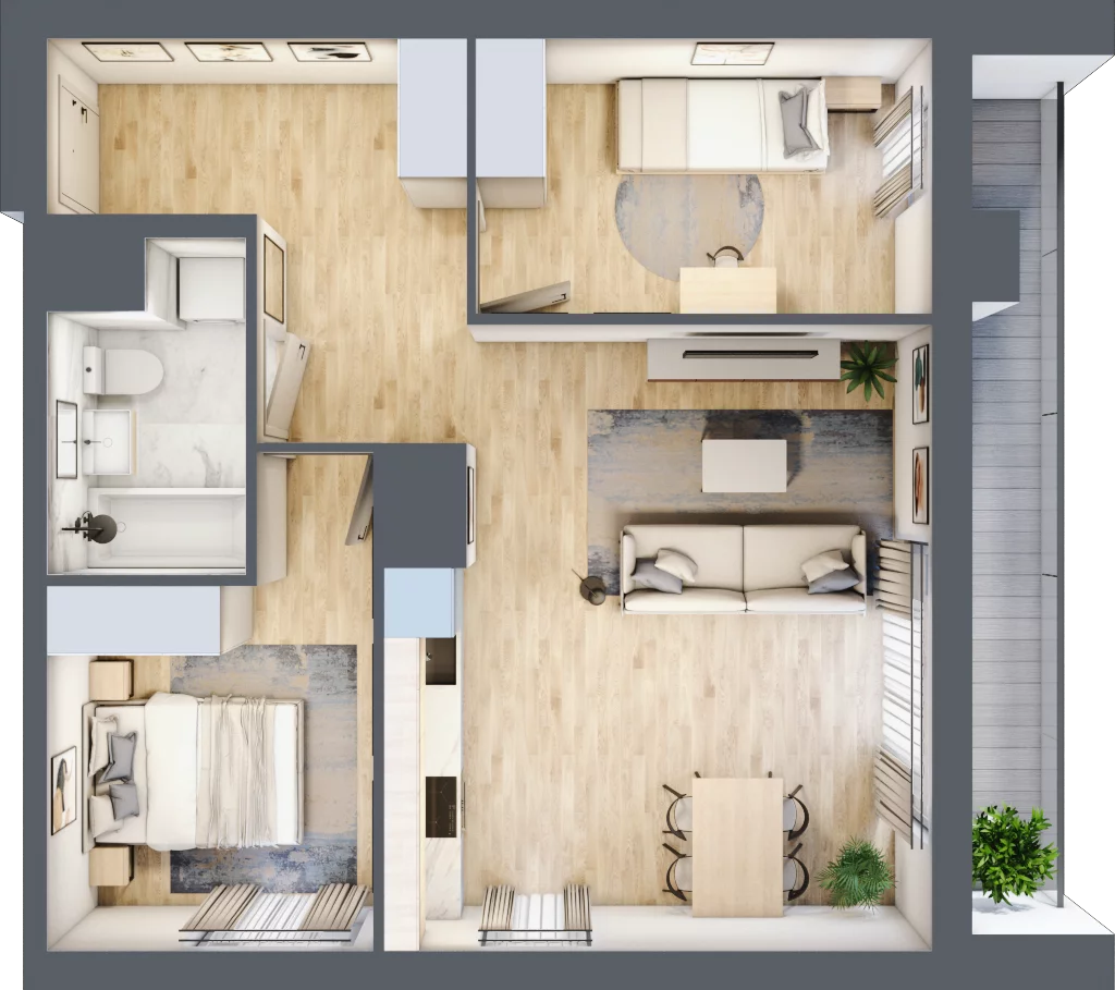 3 pokoje, mieszkanie 57,57 m², piętro 10, oferta nr A/10/120 , Unii Lubelskiej Vita, Poznań, Nowe Miasto, Starołęka, ul. Unii Lubelskiej 10