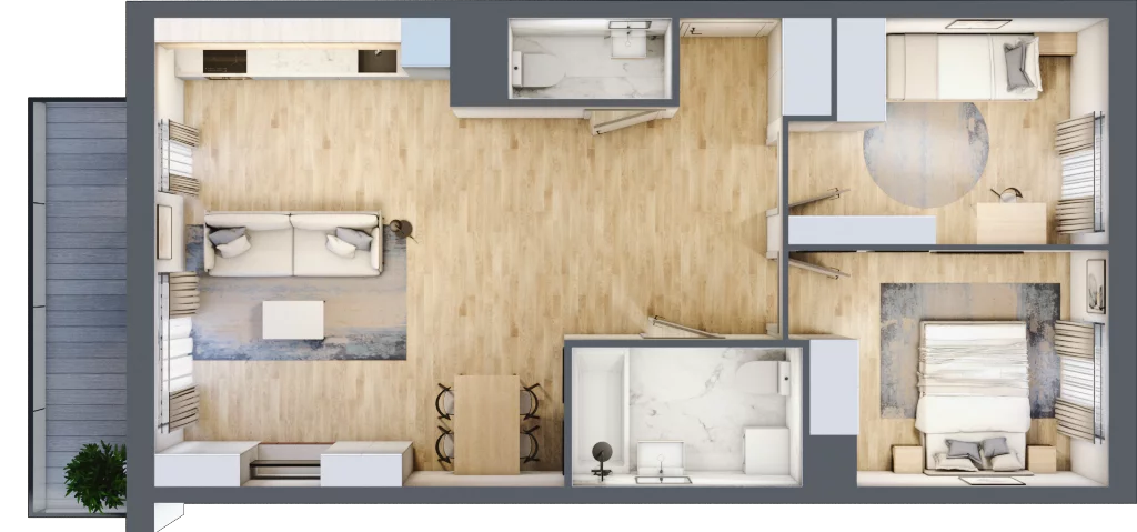 3 pokoje, mieszkanie 65,45 m², piętro 4, oferta nr F/04/282, Unii Lubelskiej Vita, Poznań, Nowe Miasto, Starołęka, ul. Unii Lubelskiej 10