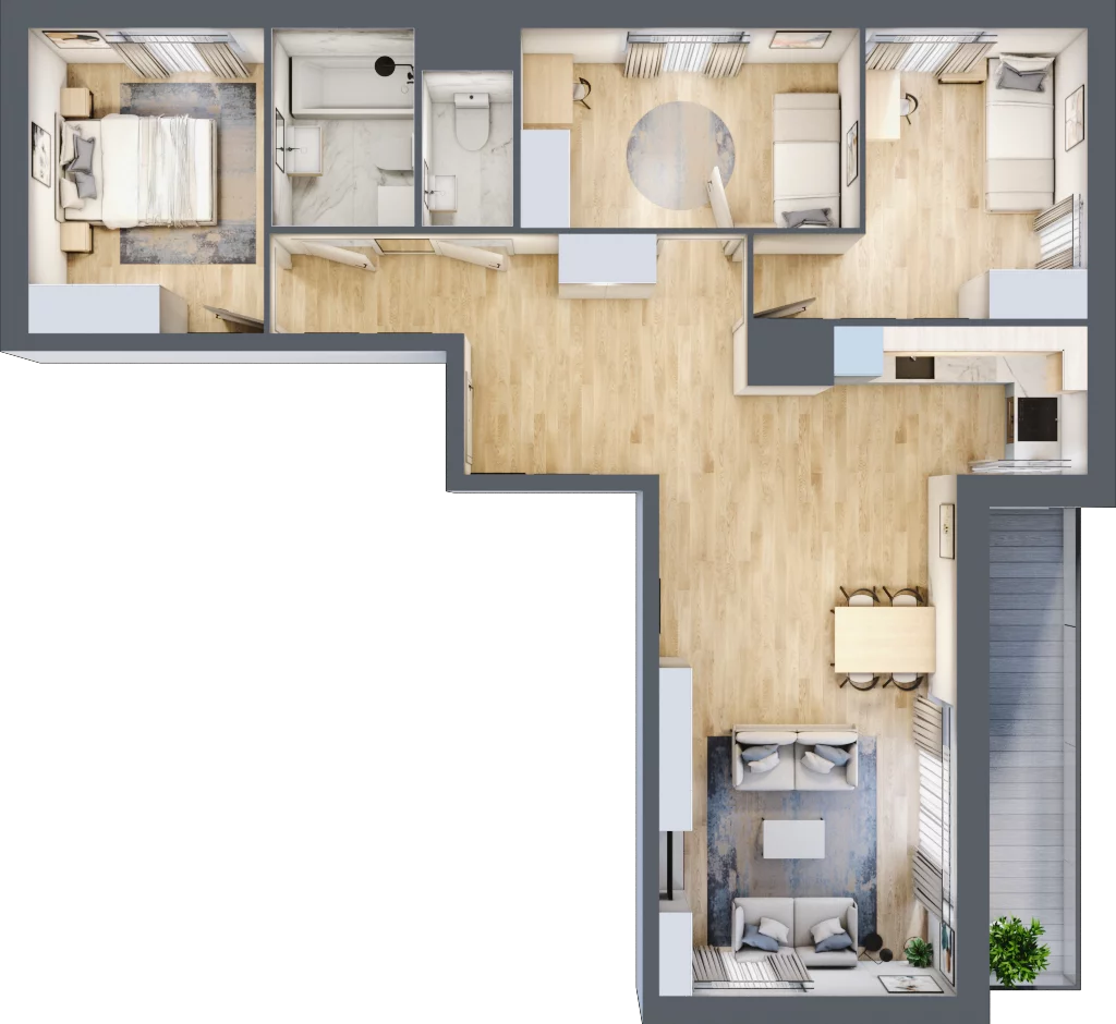 4 pokoje, mieszkanie 81,45 m², piętro 1, oferta nr A/01/005, Unii Lubelskiej Vita, Poznań, Nowe Miasto, Starołęka, ul. Unii Lubelskiej 10