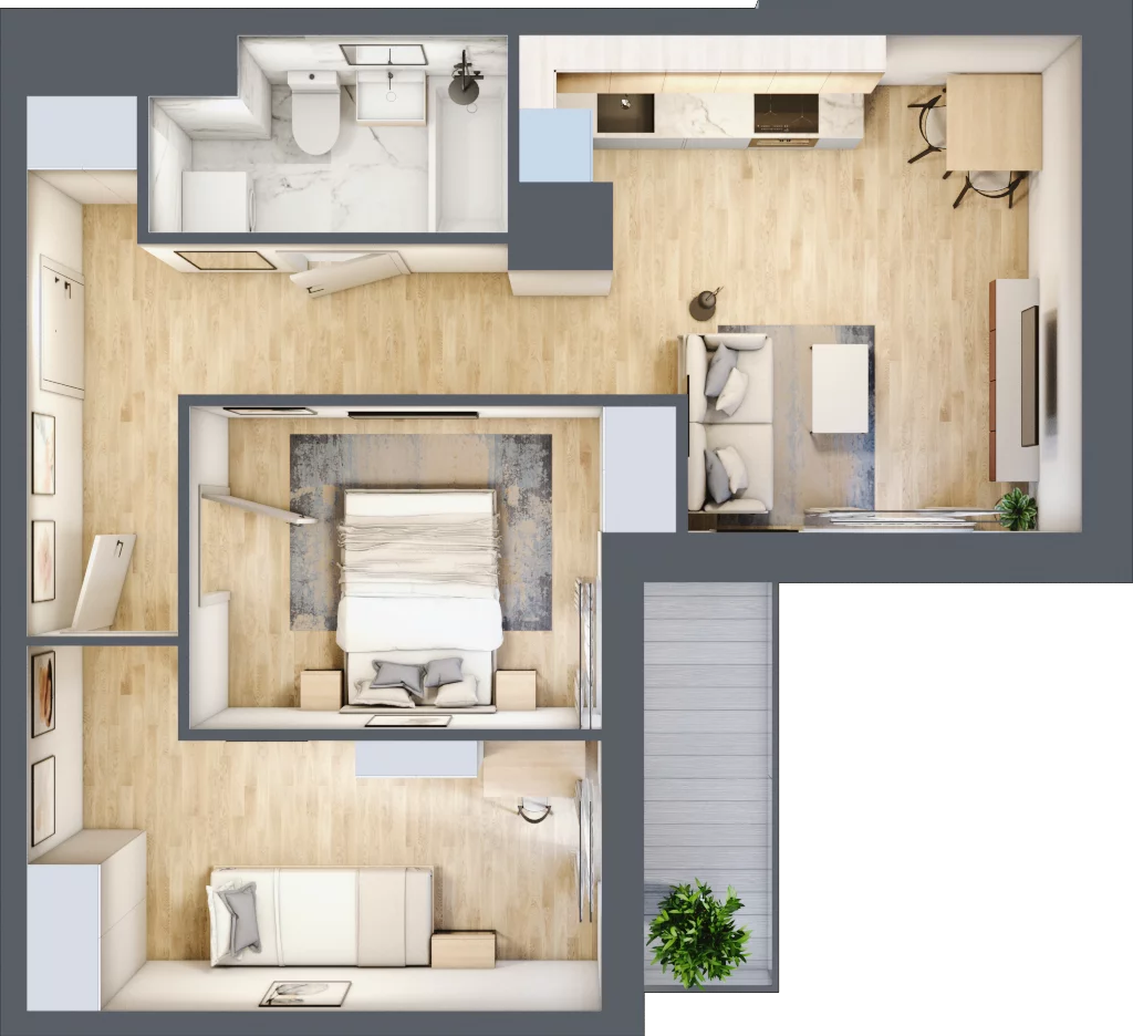 3 pokoje, mieszkanie 50,59 m², piętro 1, oferta nr D/01/207 , Unii Lubelskiej Vita, Poznań, Nowe Miasto, Starołęka, ul. Unii Lubelskiej 10