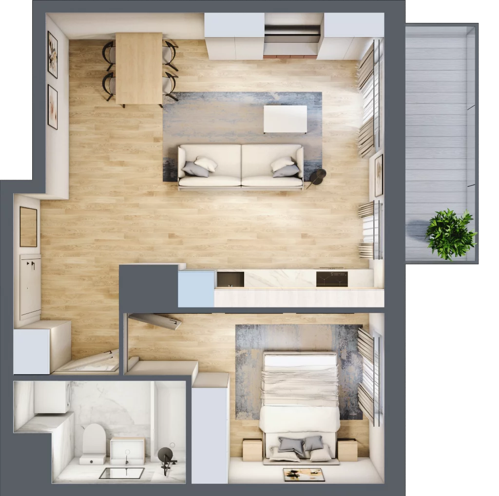 2 pokoje, mieszkanie 44,85 m², piętro 4, oferta nr A/04/048 , Unii Lubelskiej Vita, Poznań, Nowe Miasto, Starołęka, ul. Unii Lubelskiej 10
