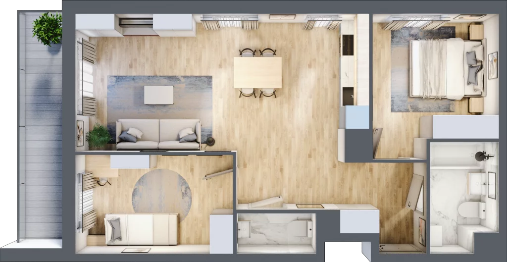 3 pokoje, mieszkanie 63,76 m², piętro 1, oferta nr D/01/209, Unii Lubelskiej Vita, Poznań, Nowe Miasto, Starołęka, ul. Unii Lubelskiej 10