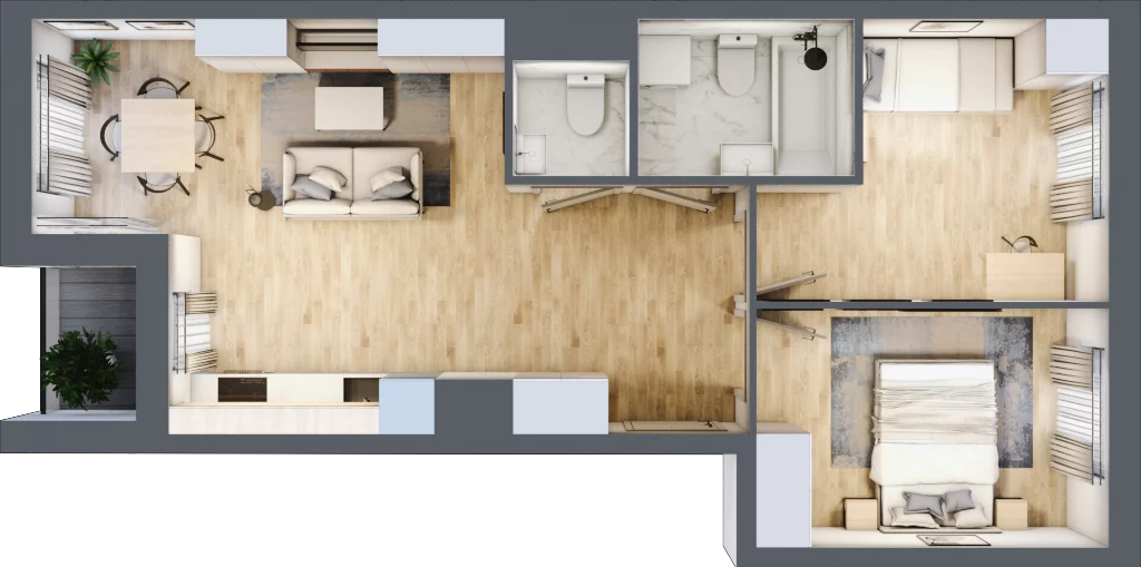 3 pokoje, mieszkanie 52,54 m², piętro 2, oferta nr E/02/264, Unii Lubelskiej Vita, Poznań, Nowe Miasto, Starołęka, ul. Unii Lubelskiej 10