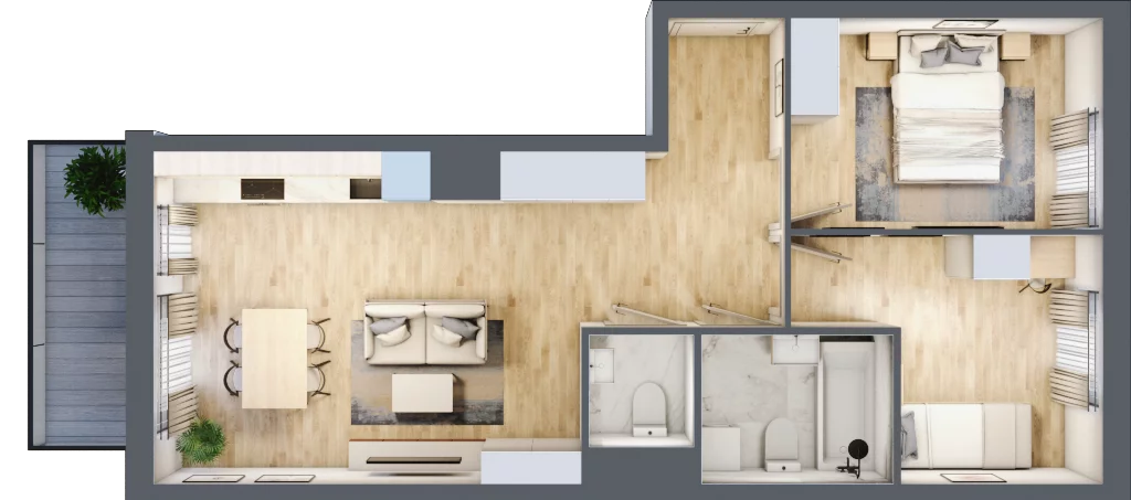 3 pokoje, mieszkanie 54,95 m², piętro 1, oferta nr E/01/259, Unii Lubelskiej Vita, Poznań, Nowe Miasto, Starołęka, ul. Unii Lubelskiej 10