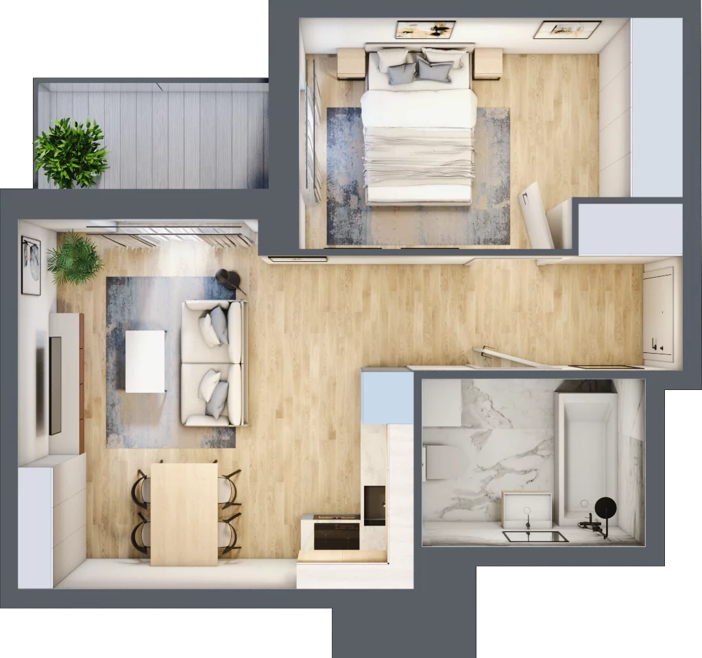 2 pokoje, mieszkanie 39,67 m², piętro 7, oferta nr A/07/094 , Unii Lubelskiej Vita, Poznań, Nowe Miasto, Starołęka, ul. Unii Lubelskiej 10