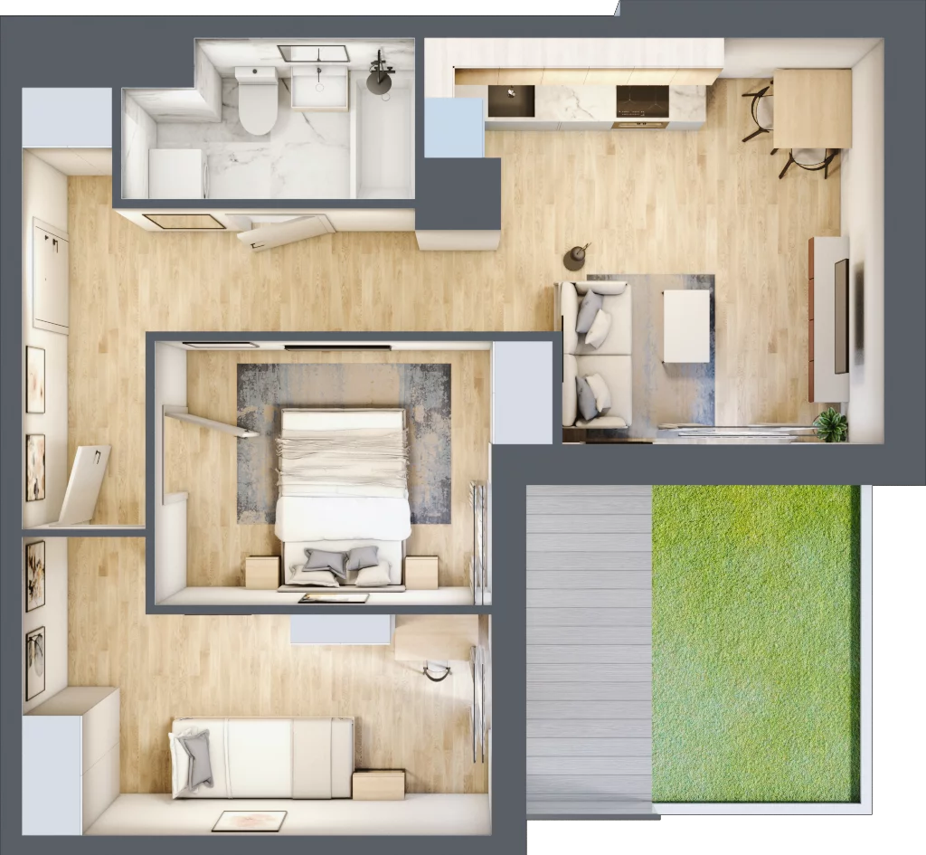 3 pokoje, mieszkanie 50,59 m², parter, oferta nr D/00/201, Unii Lubelskiej Vita, Poznań, Nowe Miasto, Starołęka, ul. Unii Lubelskiej 10