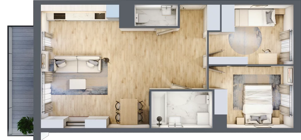 3 pokoje, mieszkanie 65,45 m², piętro 3, oferta nr F/03/280 , Unii Lubelskiej Vita, Poznań, Nowe Miasto, Starołęka, ul. Unii Lubelskiej 10