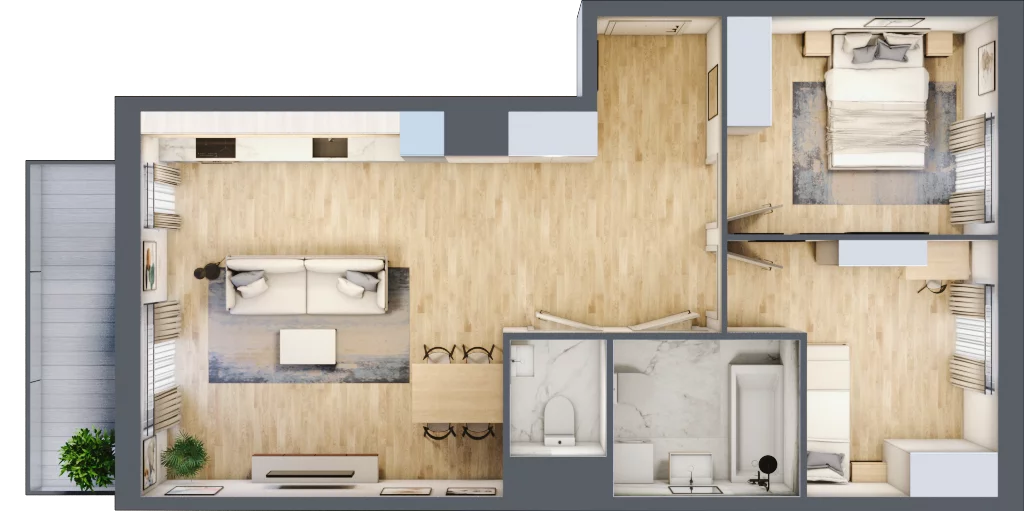 3 pokoje, mieszkanie 64,96 m², piętro 1, oferta nr C/01/178, Unii Lubelskiej Vita, Poznań, Nowe Miasto, Starołęka, ul. Unii Lubelskiej 10