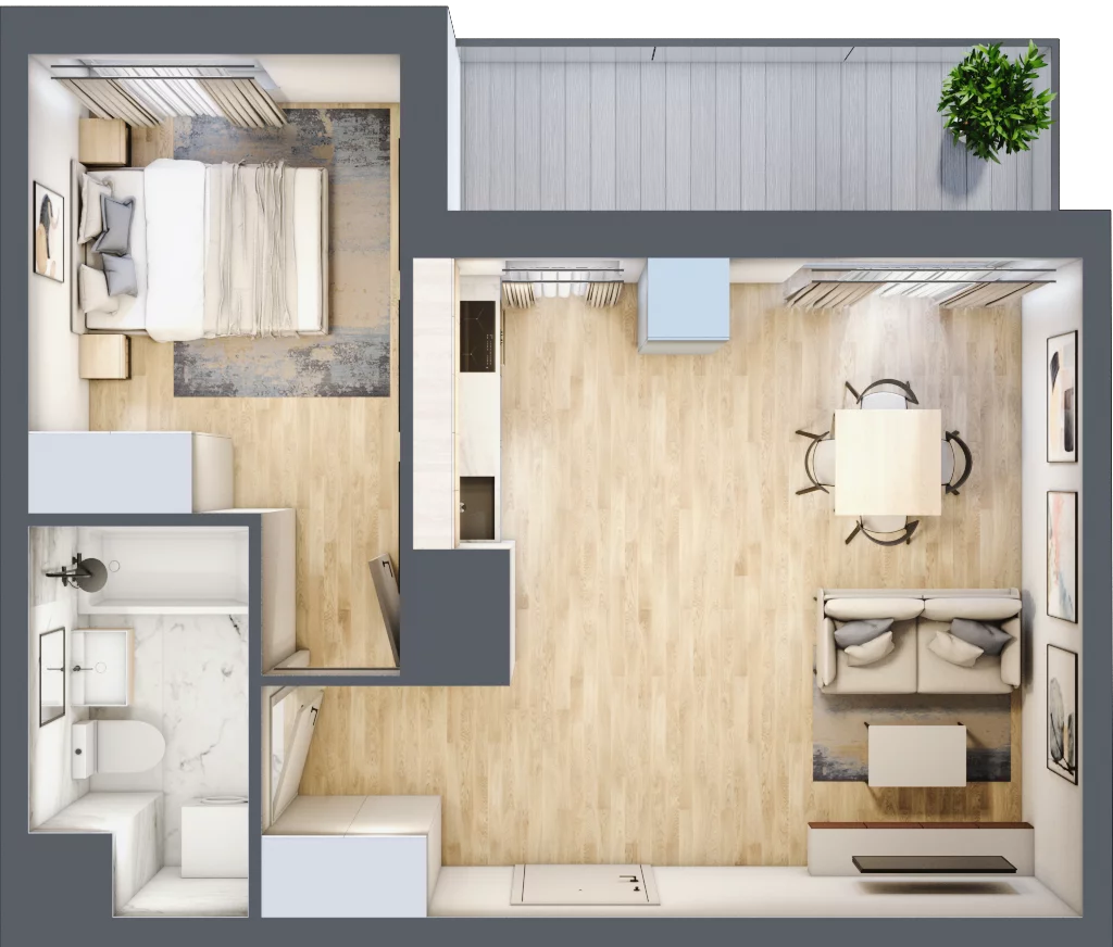 2 pokoje, mieszkanie 39,73 m², piętro 6, oferta nr A/06/080, Unii Lubelskiej Vita, Poznań, Nowe Miasto, Starołęka, ul. Unii Lubelskiej 10