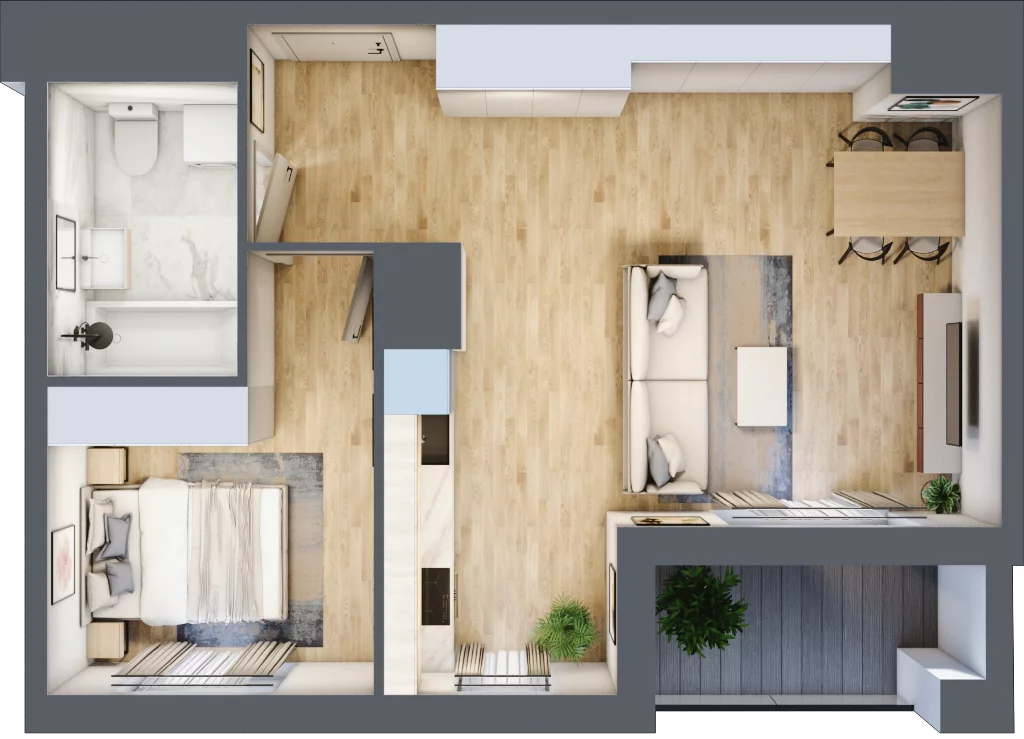 2 pokoje, mieszkanie 45,73 m², piętro 10, oferta nr A/10/124, Unii Lubelskiej Vita, Poznań, Nowe Miasto, Starołęka, ul. Unii Lubelskiej 10